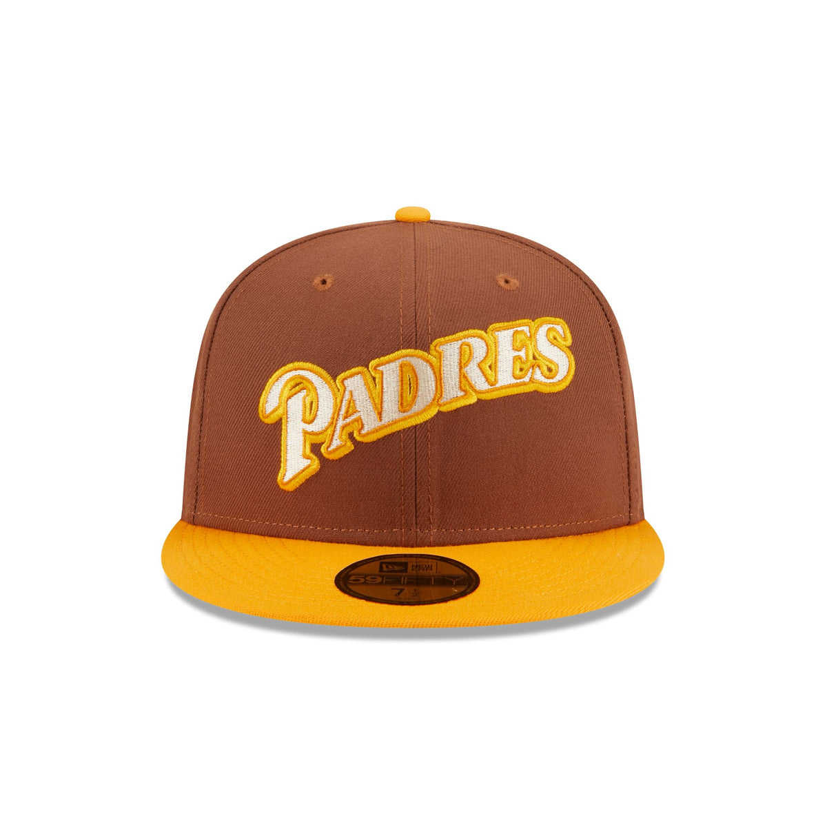 New Era 59FIFTY San Diego Padres Word Jersey Logo Fitted Hat Brown Gold