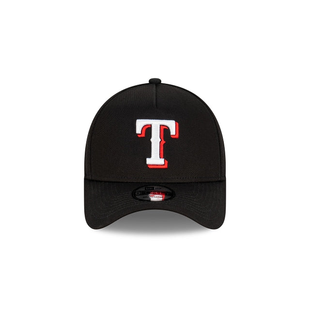 New Era Texas Rangers Black 9Forty A Frame Snapback Hat