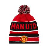 Manchester United Wordmark Stripe Pom Beanie