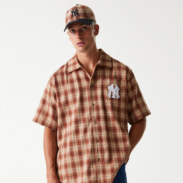 New York Yankees Denim and Plaid SS Shirt