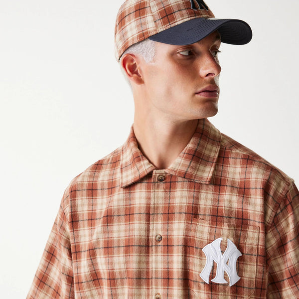 New York Yankees Denim and Plaid SS Shirt