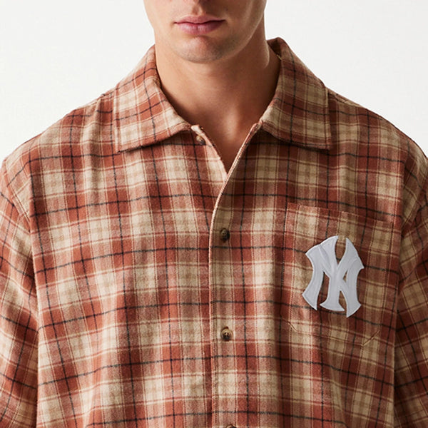 New York Yankees Denim and Plaid SS Shirt