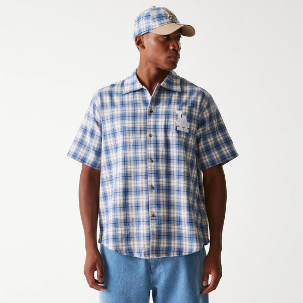 Los Angeles Dodgers Denim and Plaid SS Shirt