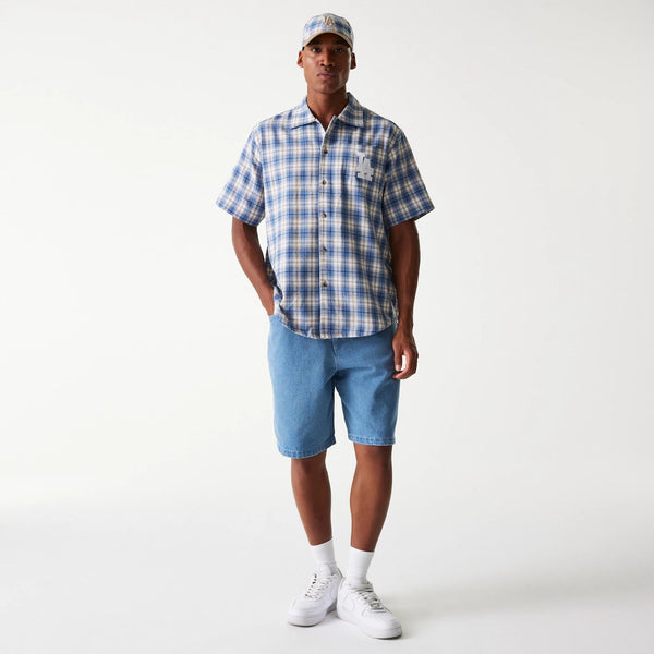 Los Angeles Dodgers Denim and Plaid SS Shirt