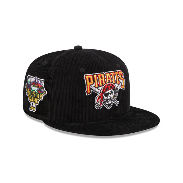 Pittsburgh Pirates New Era Throwback Corduroy 59FIFTY Fitted Hat - Black