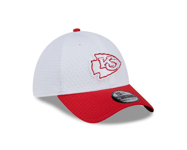 Kansas City Chiefs Train 2024 White 39THIRTY Stretch Fit