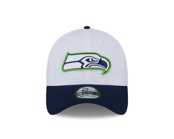 Seattle Seahawks Train 2024 White 39THIRTY Stretch Fit