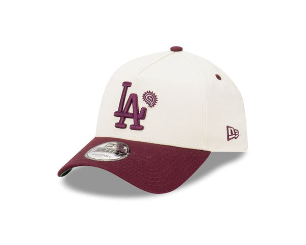 Los Angeles Dodgers Two-Tone Chrome White and Wine Paisley 9FORTY A-Frame Snapback