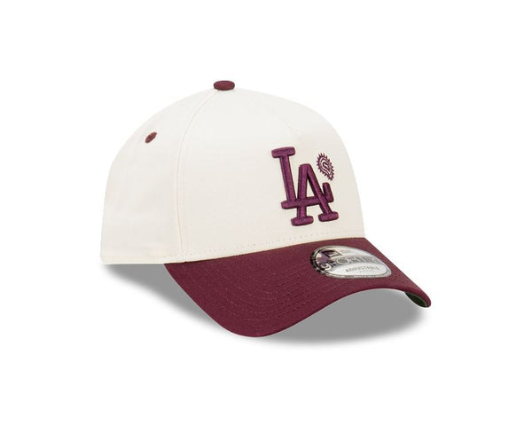 Los Angeles Dodgers Two-Tone Chrome White and Wine Paisley 9FORTY A-Frame Snapback