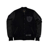 Las Vegas Raiders Alpha Industries x NFL MA-1 Black on Black Varsity Jacket