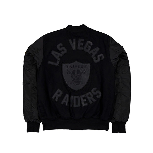 Las Vegas Raiders Alpha Industries x NFL MA-1 Black on Black Varsity Jacket