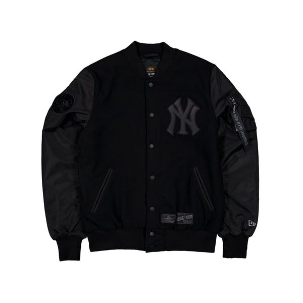 New York Yankees Alpha Industries x MLB MA-1 Black on Black Varsity Jacket