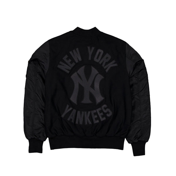 New York Yankees Alpha Industries x MLB MA-1 Black on Black Varsity Jacket