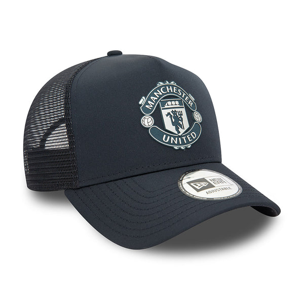 Manchester United Rubber Woven Navy 9FORTY A-Frame Trucker