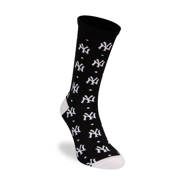 New York Yankees Monogram Black Crew Sock