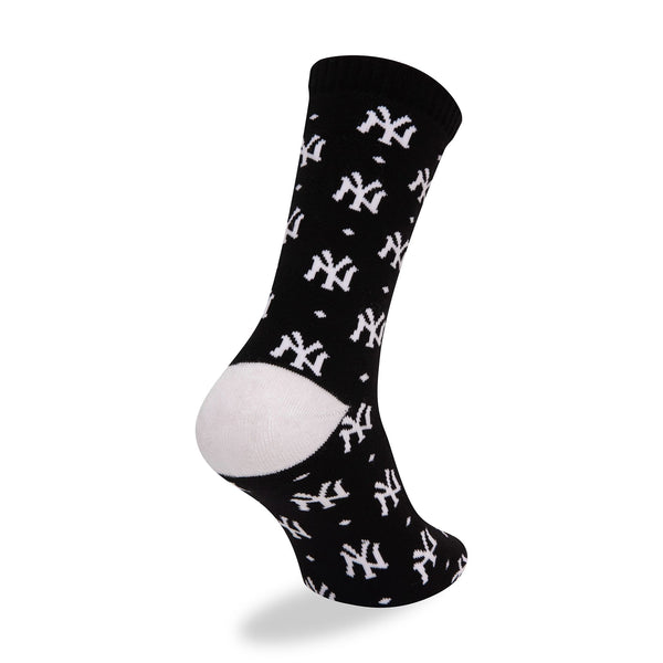 New York Yankees Monogram Black Crew Sock