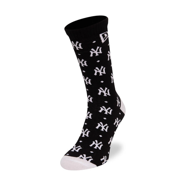 New York Yankees Monogram Black Crew Sock