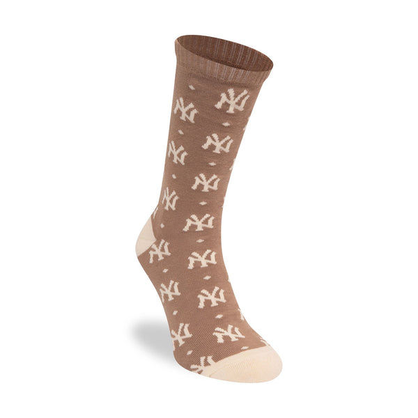 New York Yankees Monogram Brown Crew Sock