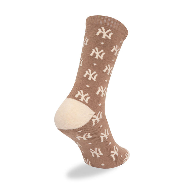 New York Yankees Monogram Brown Crew Sock