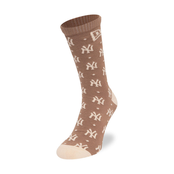 New York Yankees Monogram Brown Crew Sock