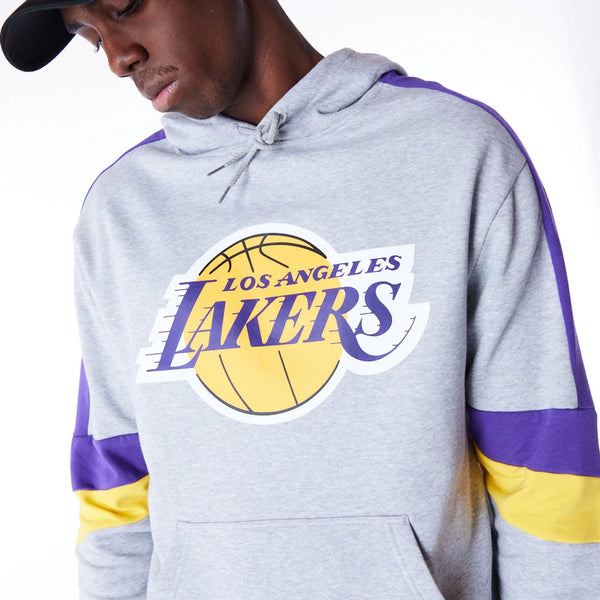 Los Angeles Lakers Colour Block Hoodie Grey