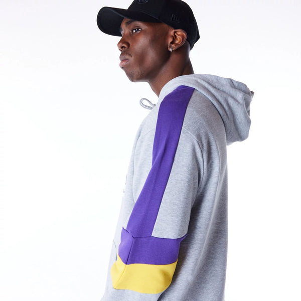 Los Angeles Lakers Colour Block Hoodie Grey