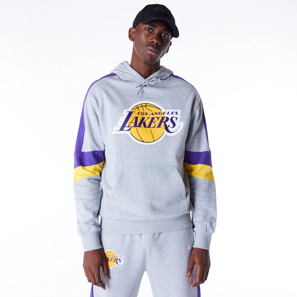 Los Angeles Lakers Colour Block Hoodie Grey