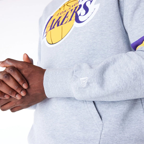 Los Angeles Lakers Colour Block Hoodie Grey