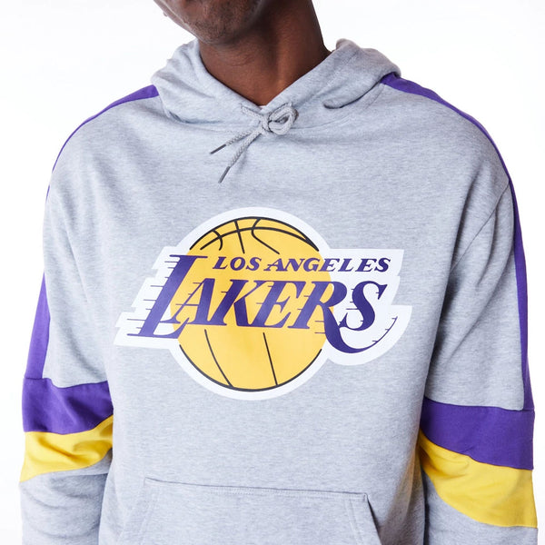 Los Angeles Lakers Colour Block Hoodie Grey