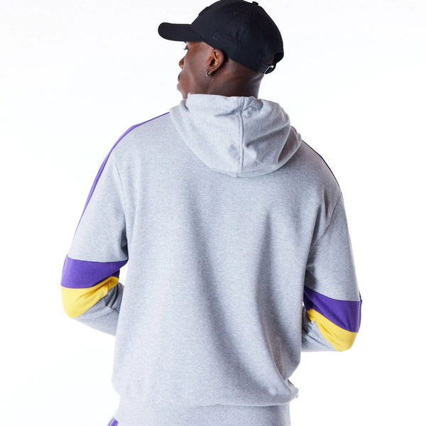 Los Angeles Lakers Colour Block Hoodie Grey