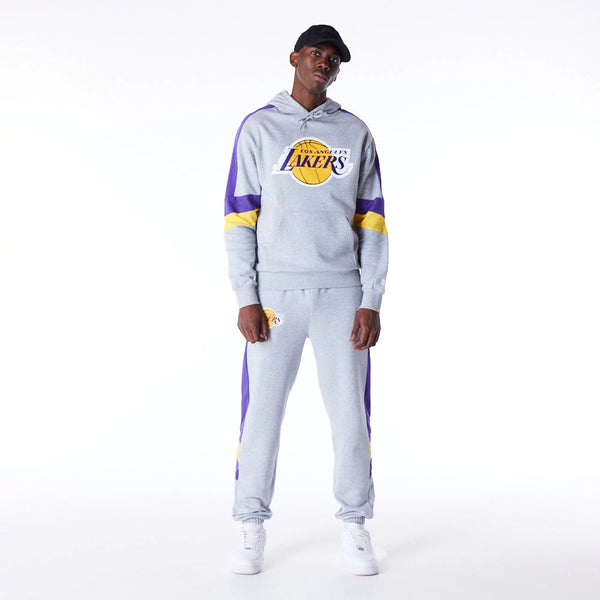 Los Angeles Lakers Colour Block Hoodie Grey