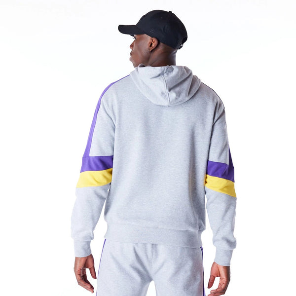 Los Angeles Lakers Colour Block Hoodie Grey