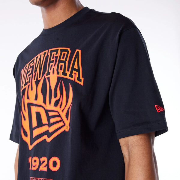 New Era Branded Flag Flame T-Shirt Black