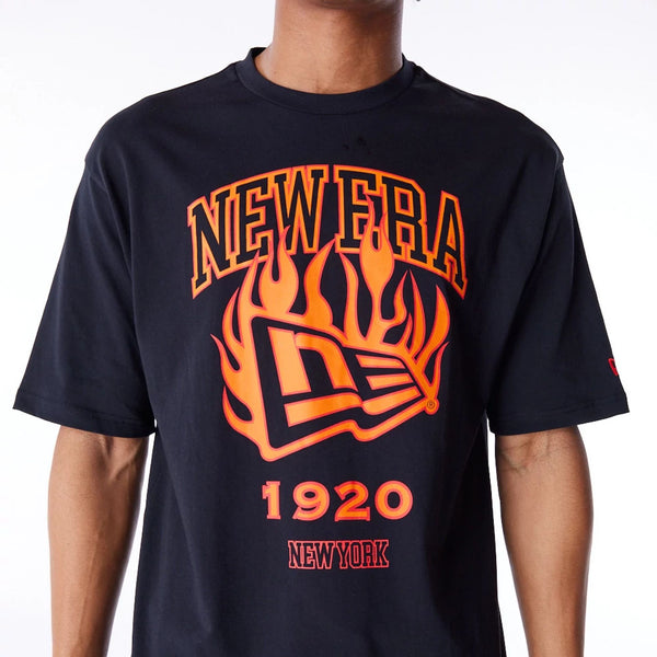 New Era Branded Flag Flame T-Shirt Black