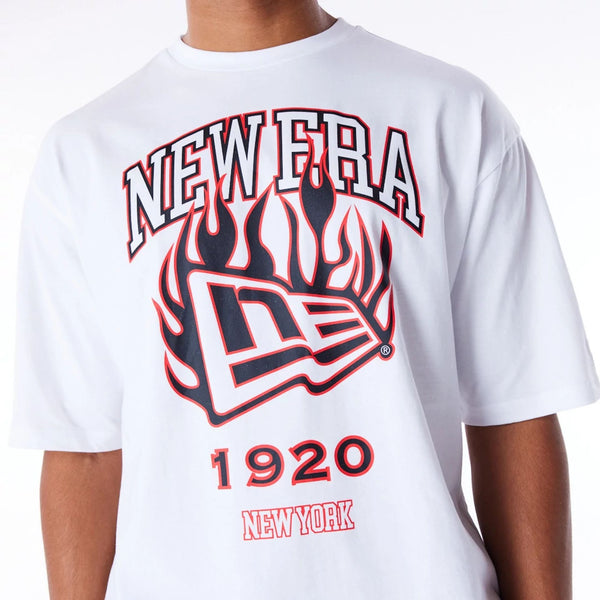 New Era Branded Flag Flame T-Shirt White