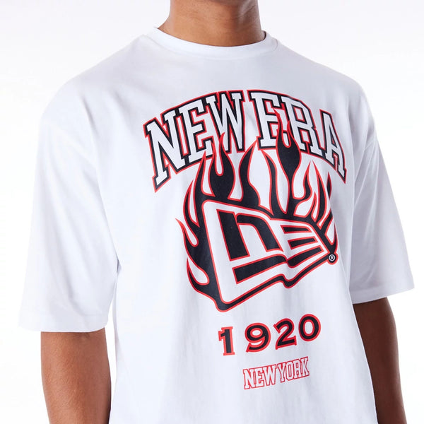 New Era Branded Flag Flame T-Shirt White