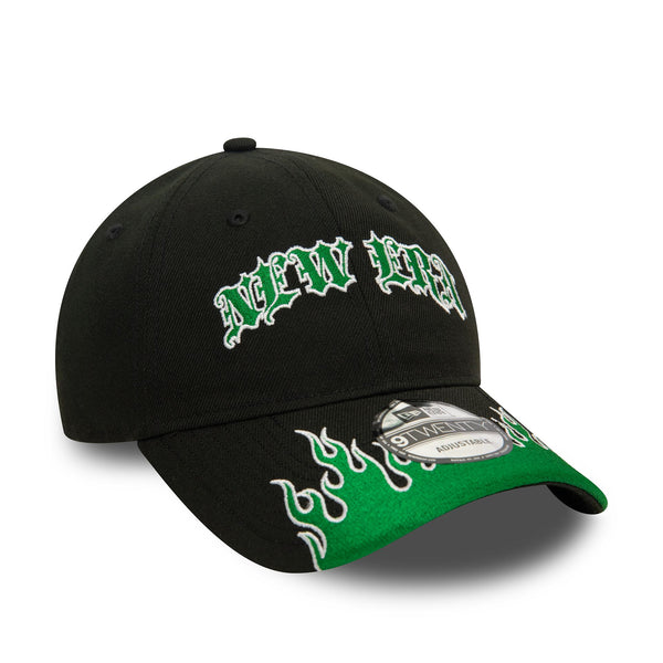 New Era Racing Black/Green Flame 9TWENTY Cloth Strap