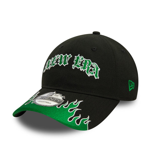 New Era Racing Black/Green Flame 9TWENTY Cloth Strap