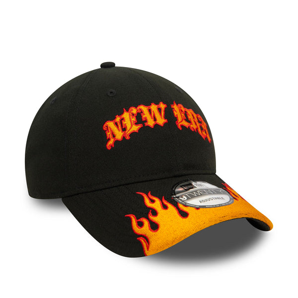 New Era Racing Black/Orange Flame 9TWENTY Cloth Strap