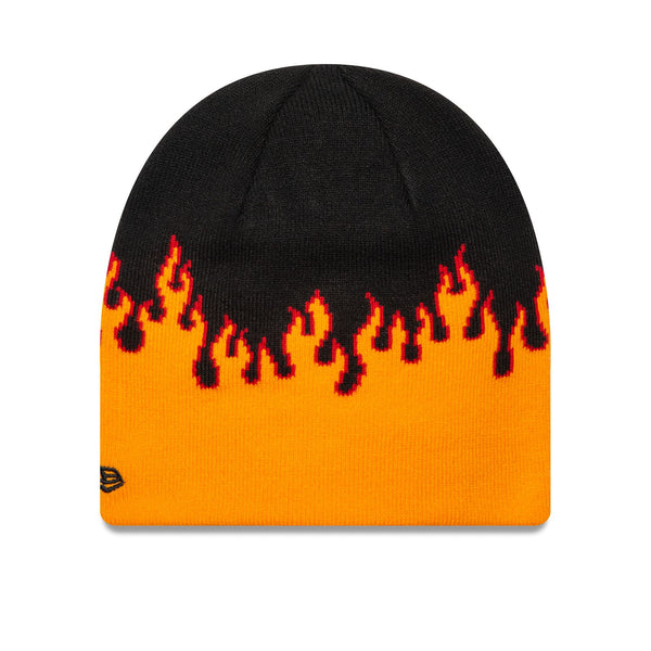 New Era Flame Skully Orange Beanie