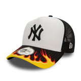 New York Yankees MLB Flame Black 9FORTY A-Frame Trucker