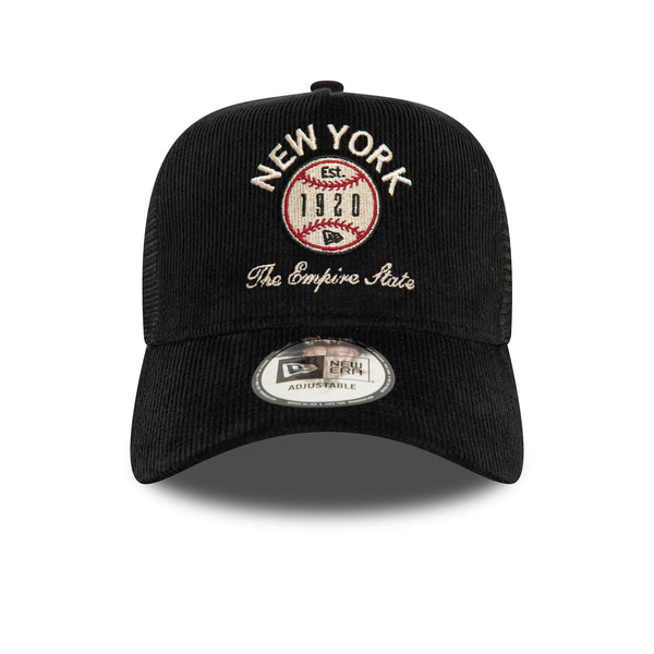 New Era Cord NY Graphic Black 9FORTY A-Frame Trucker