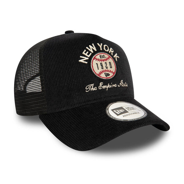 New Era Cord NY Graphic Black 9FORTY A-Frame Trucker