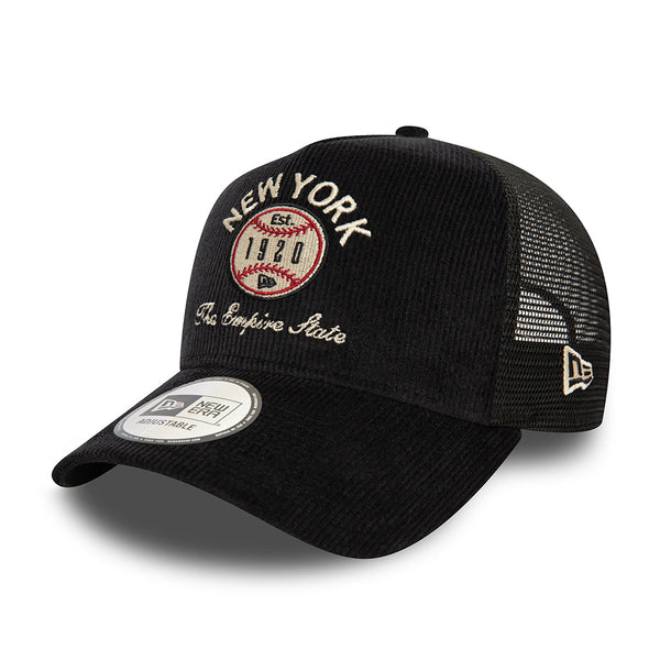 New Era Cord NY Graphic Black 9FORTY A-Frame Trucker