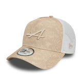 Alpine F1 Floral All Over Print Light Beige  9FORTY A-Frame Trucker