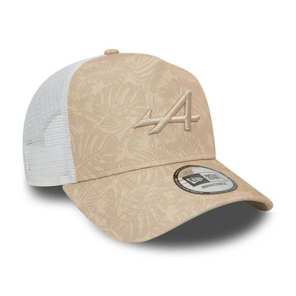 Alpine F1 Floral All Over Print Light Beige  9FORTY A-Frame Trucker