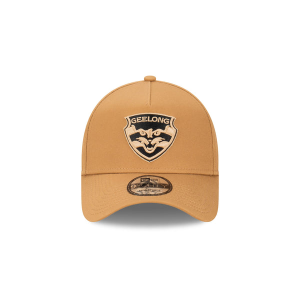 Geelong Cats Wheat Black 9FORTY A-Frame Snapback