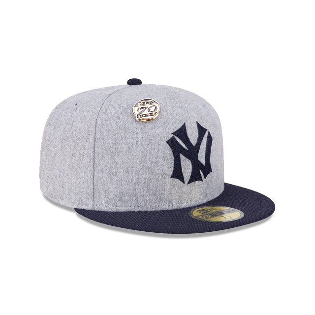 New York Yankees 59FIFTY Heathered Grey Day Cooperstown Fitted Hat New Era Cap Australia