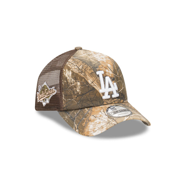 Los Angeles Dodgers RealTree Edge World Series 9FORTY A-Frame Trucker