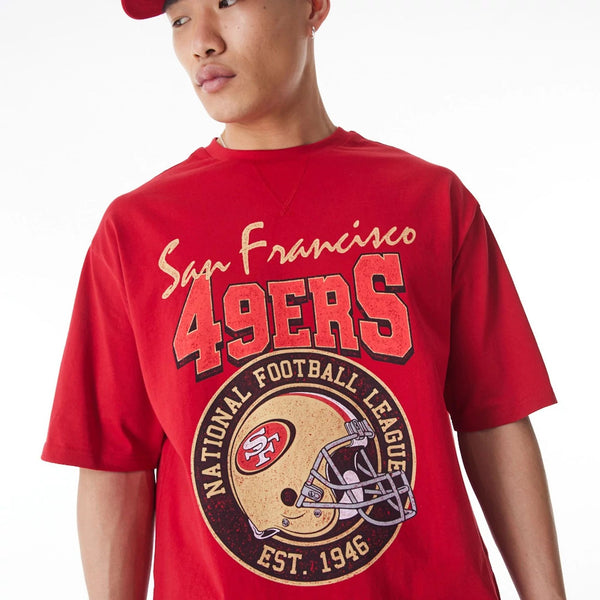 San Francisco 49ers NFL Helmet Red T-Shirt